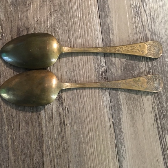 Serving Spoons - Brass Floral Design by Lenox - Picture 4 of 5